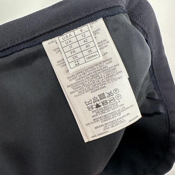 Brooks Brothers 100% Wool Womens Career Pencil Skirt Navy Blue Size 6 - Picture 4 of 6